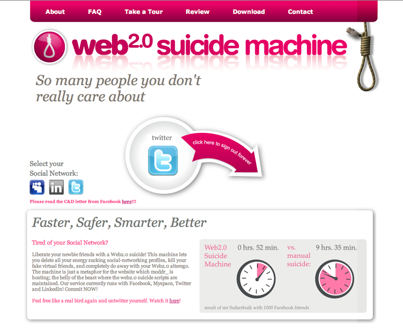 Web 2.0 Suicide Machine